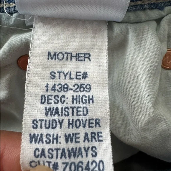 Mother Superior High Waisted Study Hover In We Are Castaways Jeans Size 26